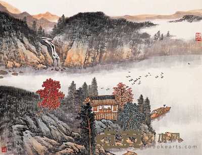 宋玉麟 秋江图 镜心 32×41cm